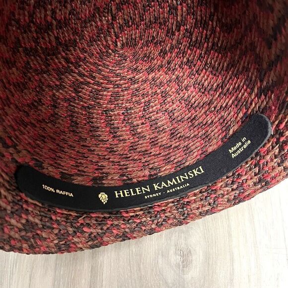 Helen Kaminski Brown Raffia Sun Hat in Rust Helen Kaminski Brown Raffia Hat Fits like a small Excellent  main image 3
